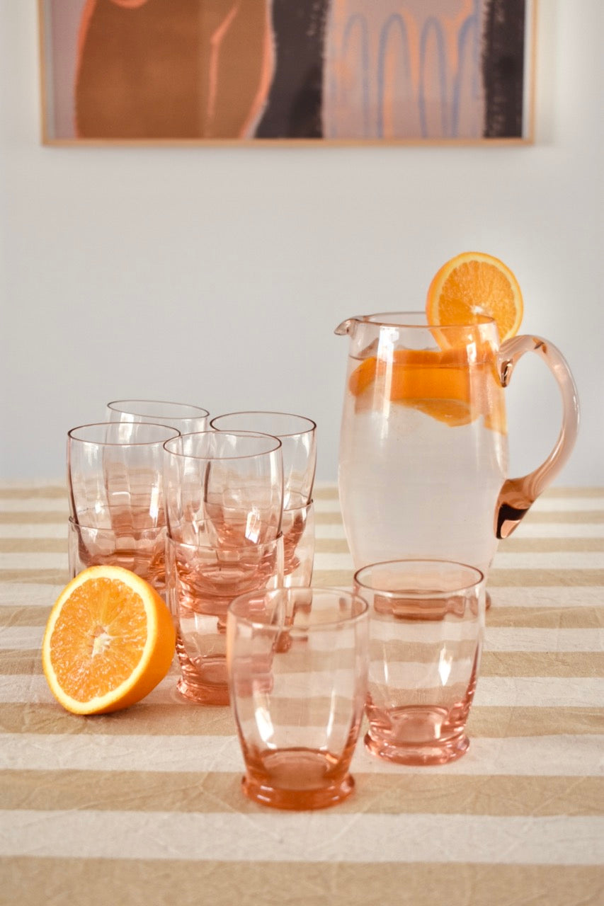 Service à limonade carafe & verres « ROSE »