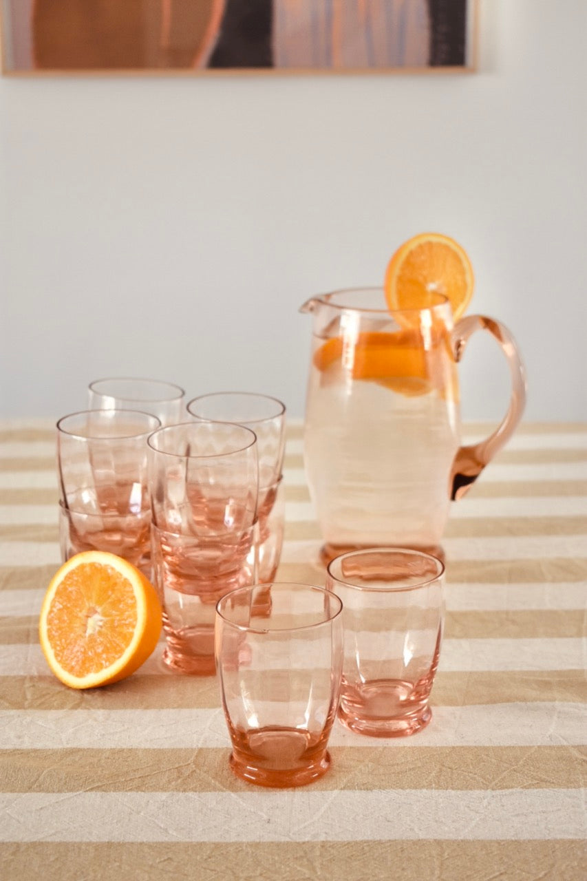 Service à limonade carafe & verres « ROSE »