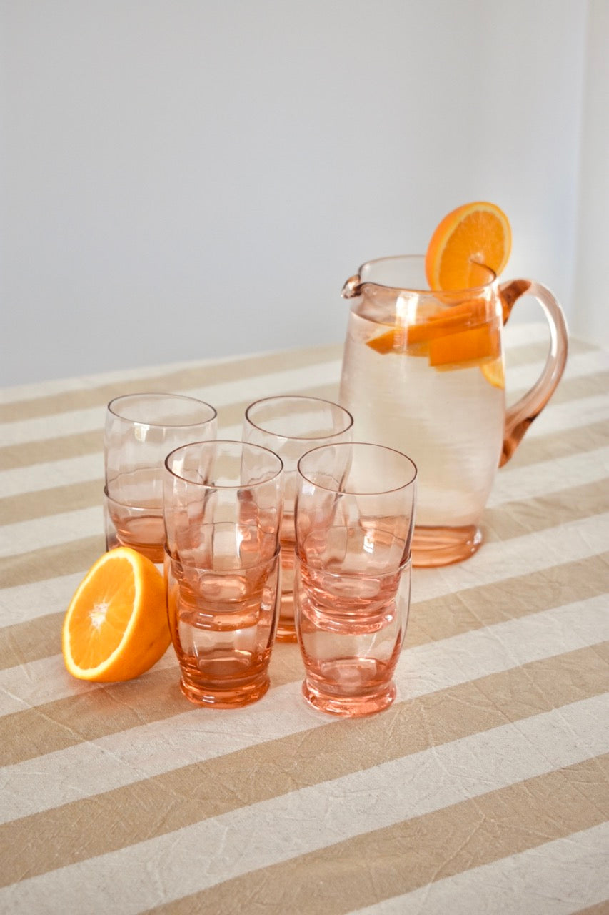 Service à limonade carafe & verres « ROSE »